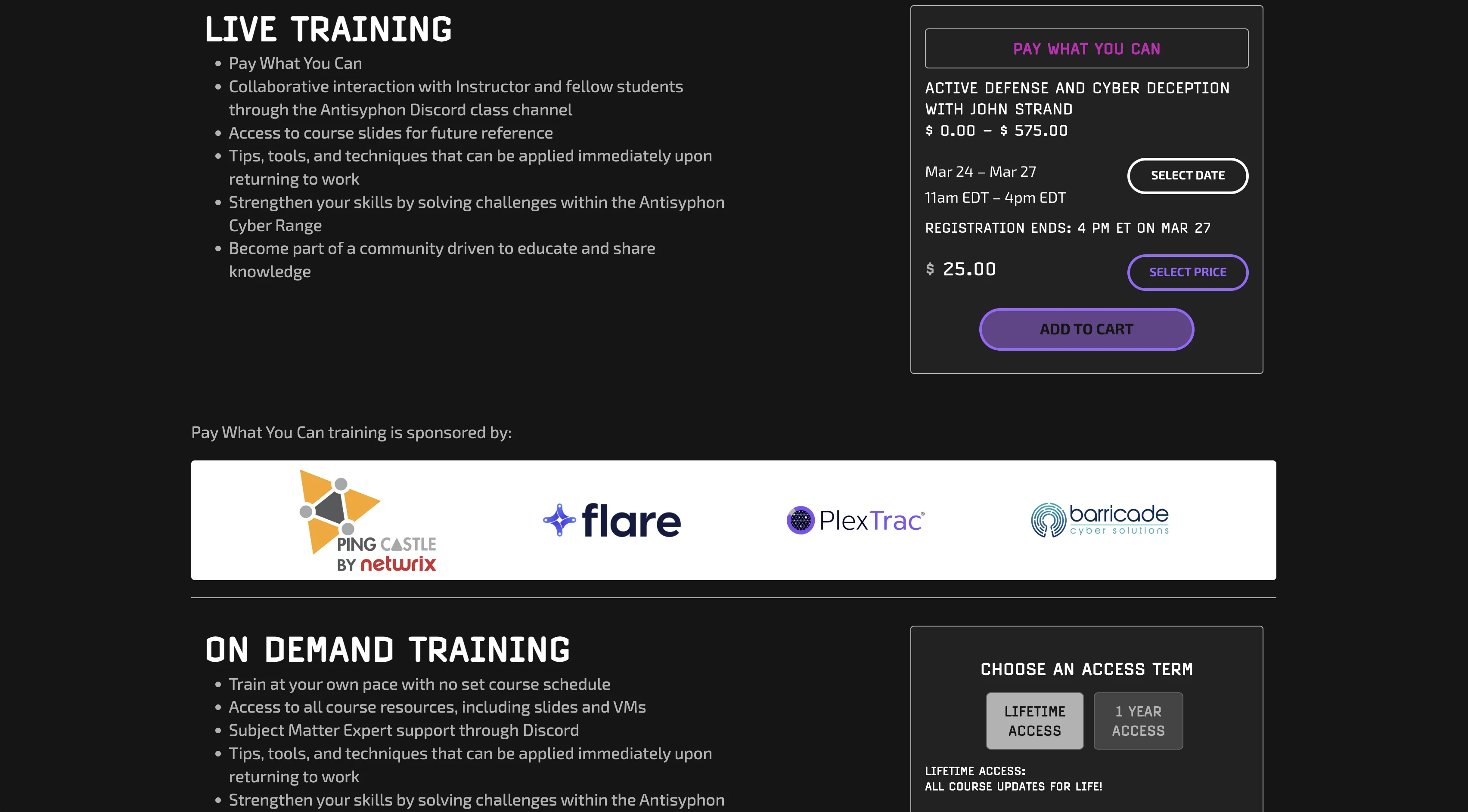 Live and on-demand callout boxes on the homepage