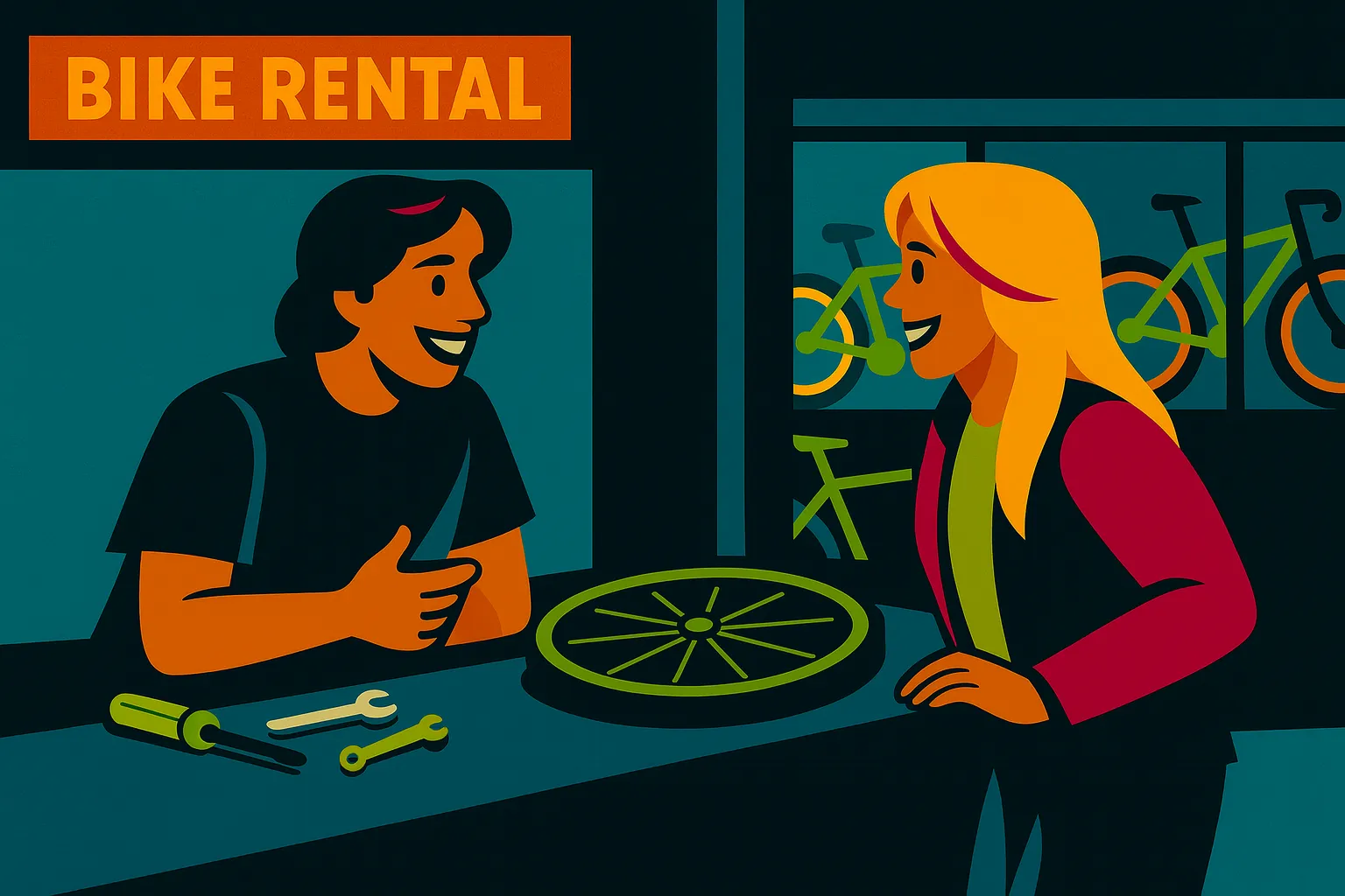 Mountain bike rental counter