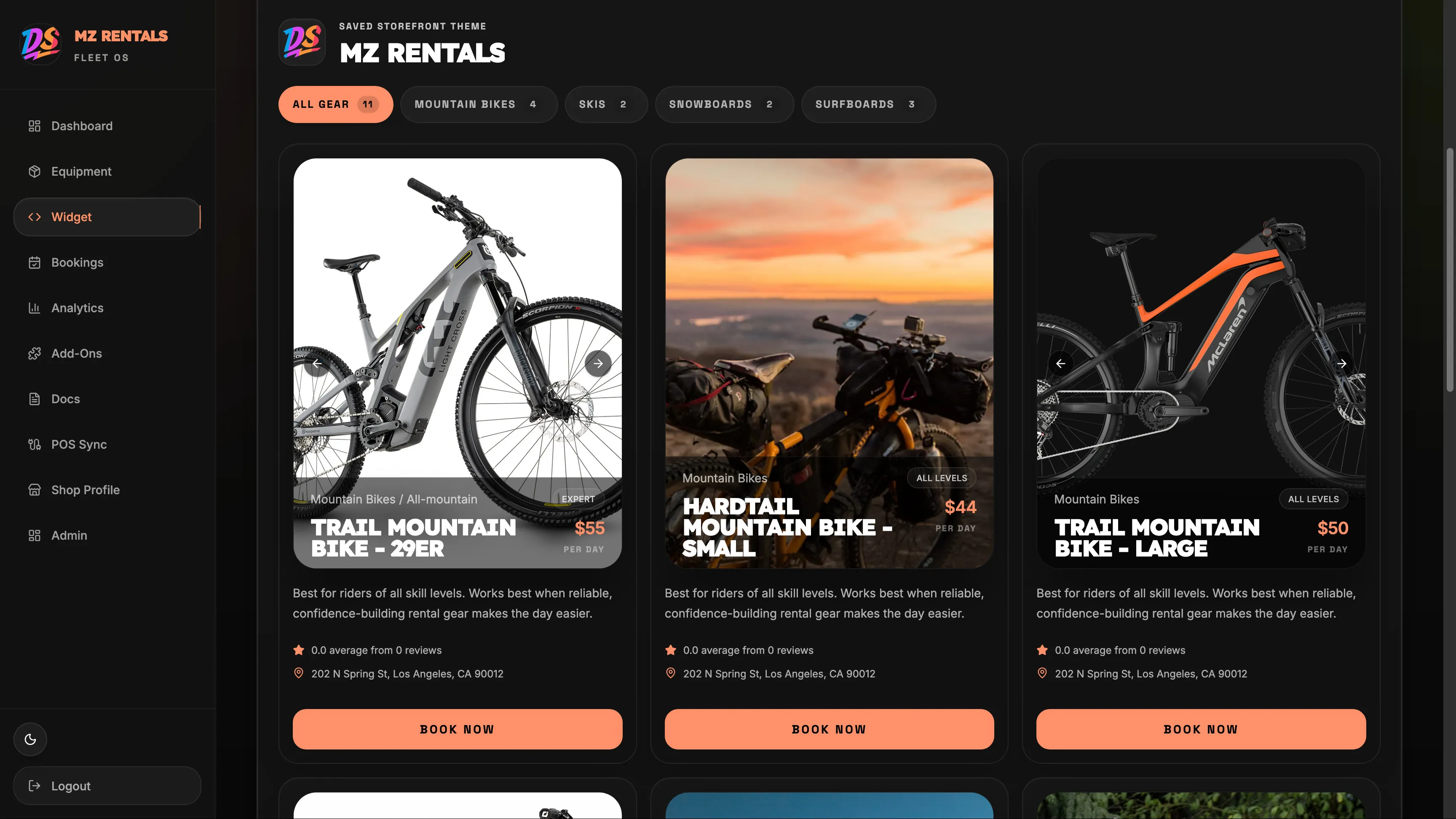 DemoStoke Fleet Ops compact gear widget