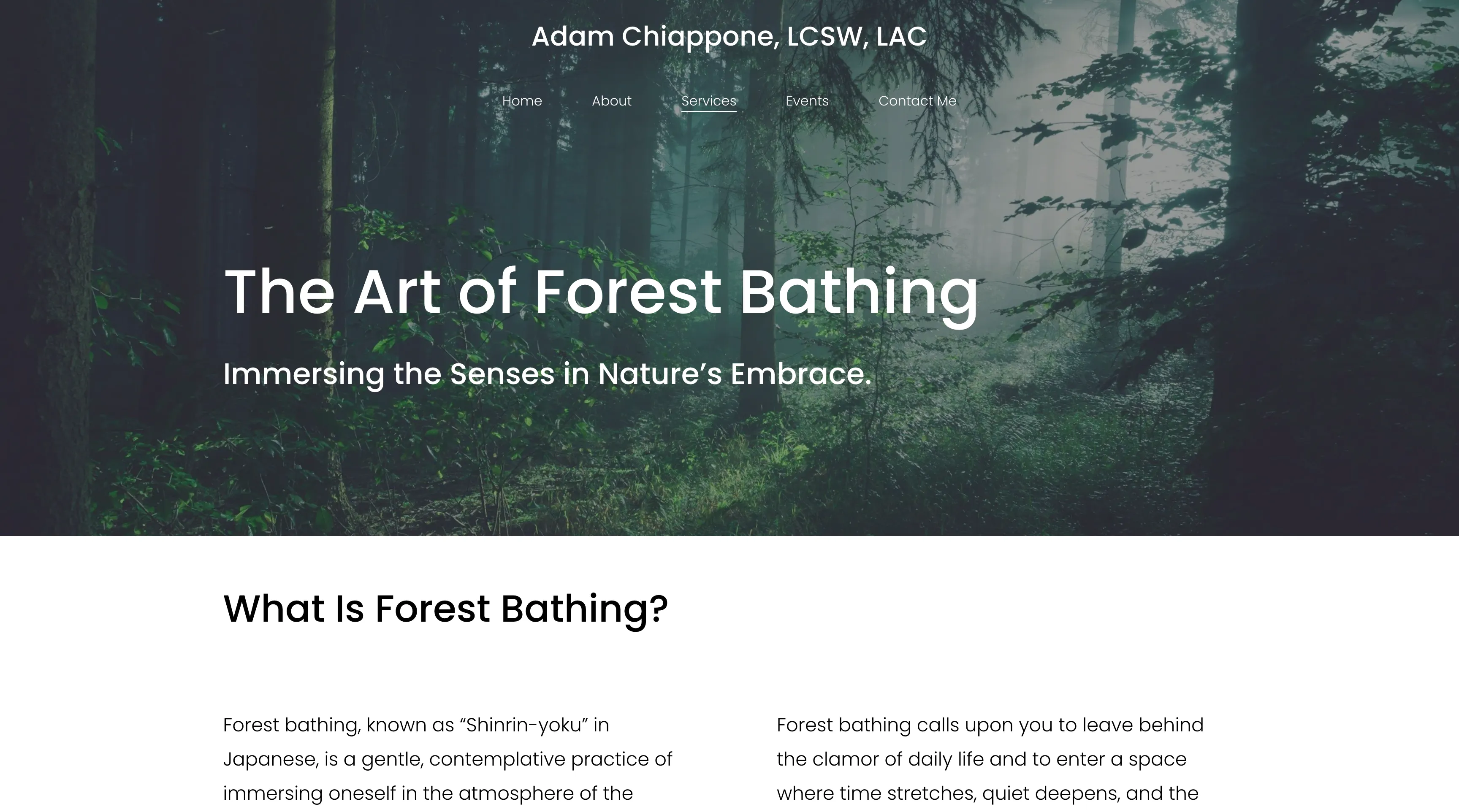 Nature-inspired visual used in the layout