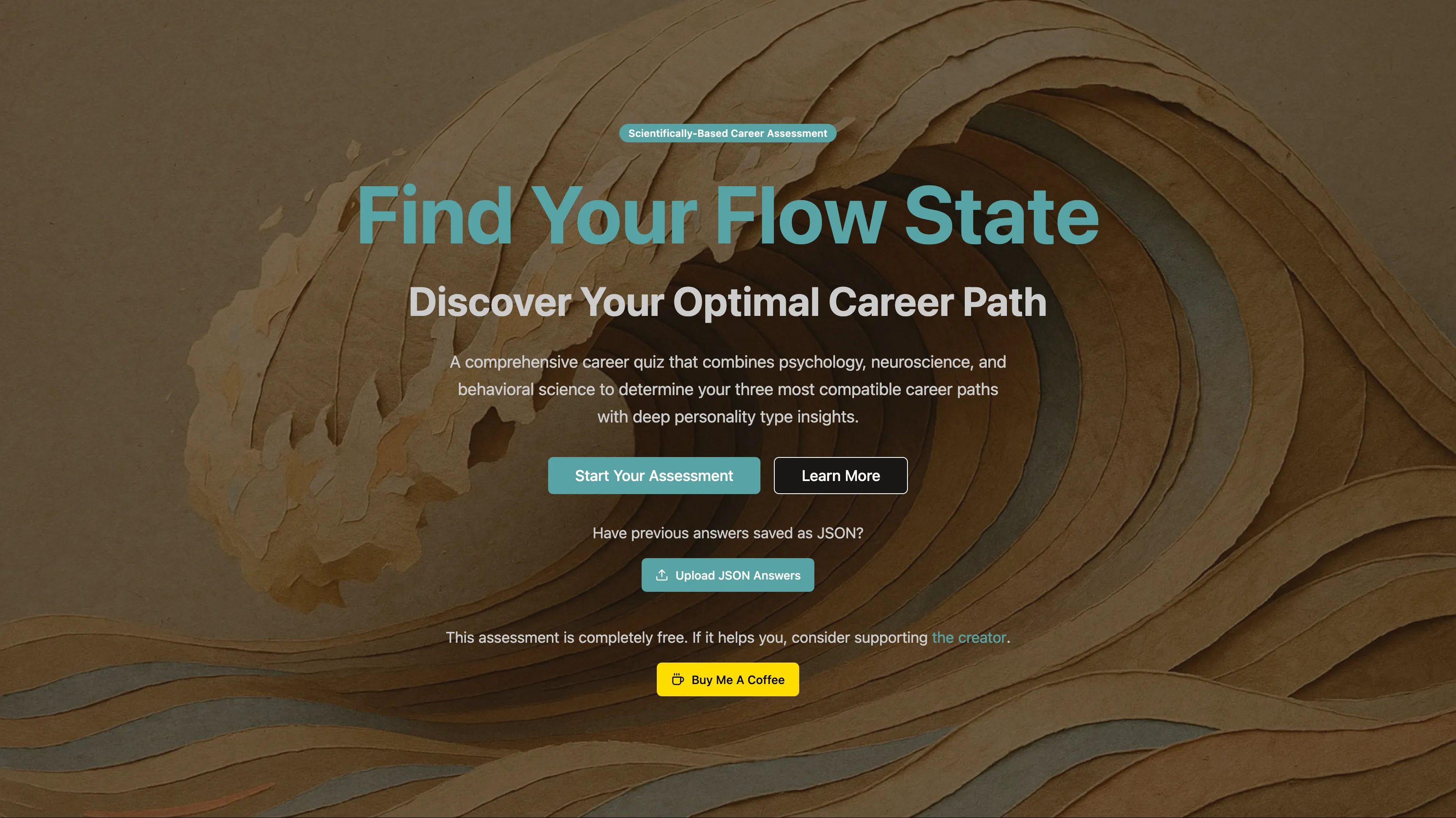 Find Your Flow State homepage