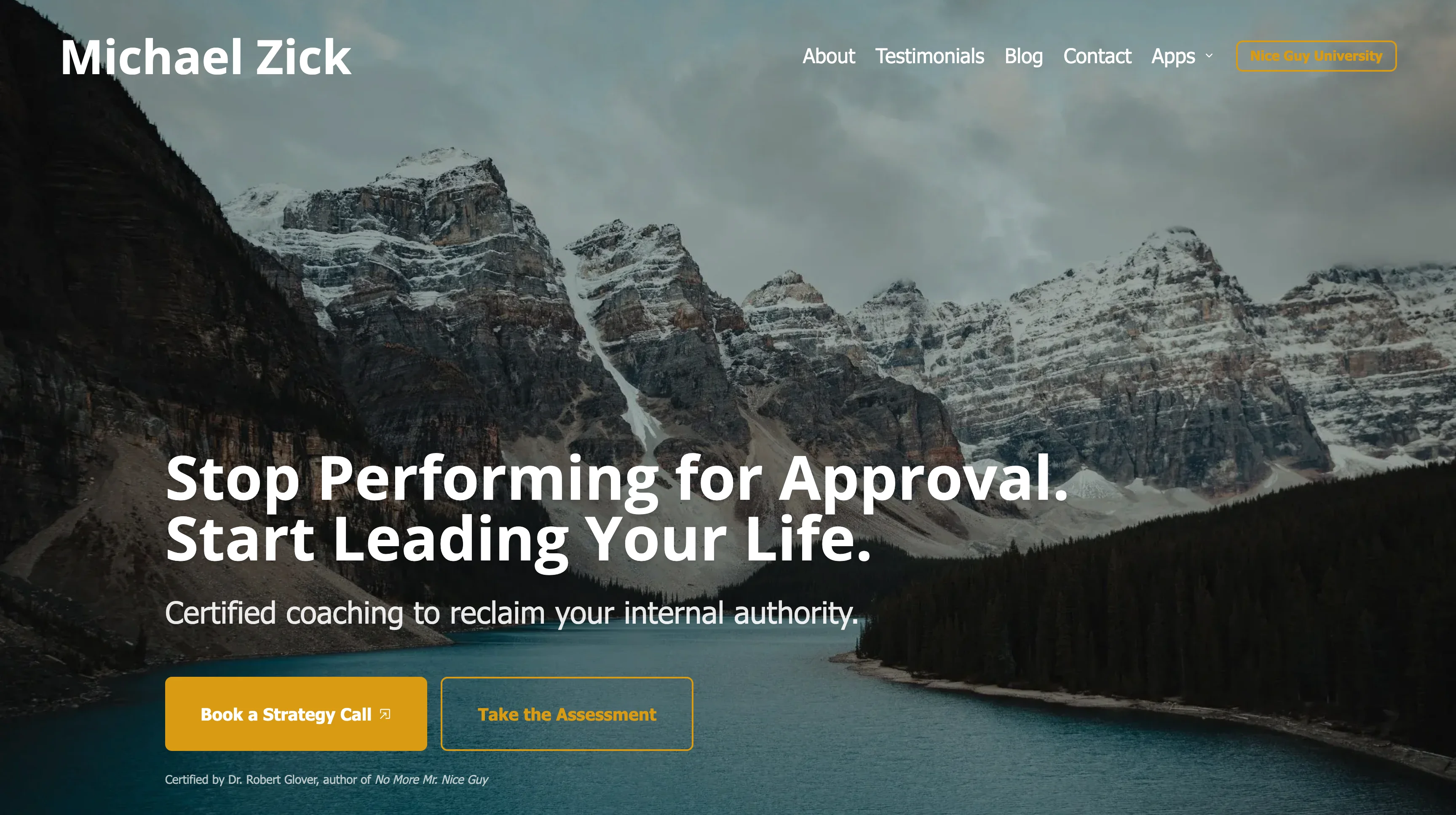 Coaching homepage with clear offers and CTA